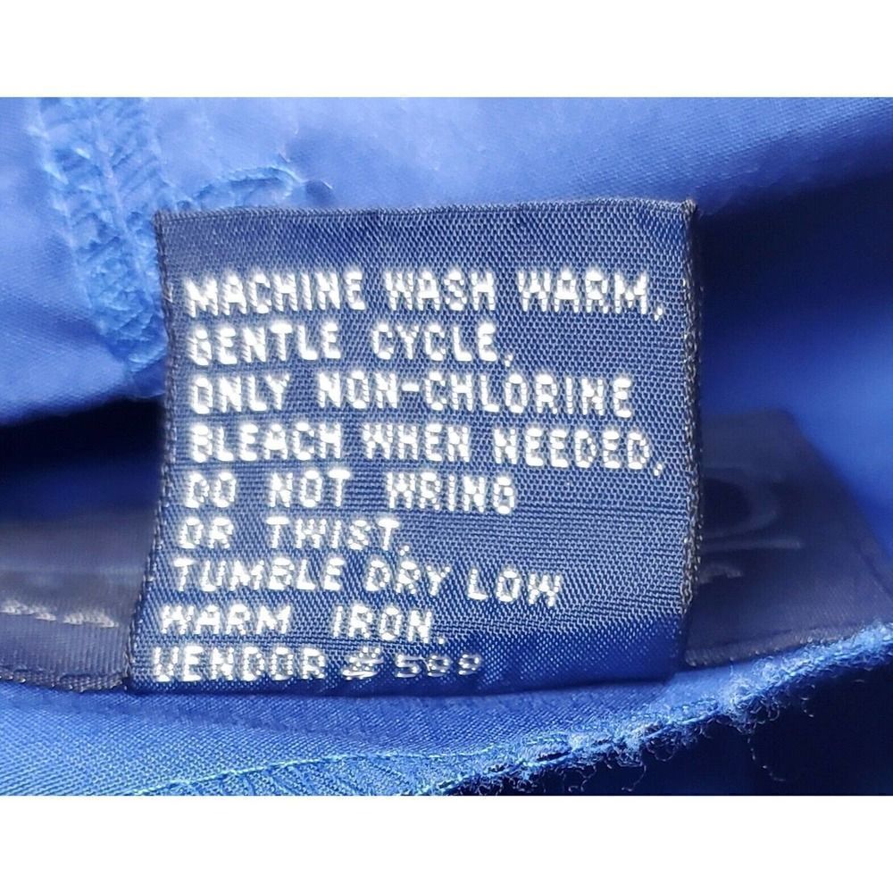 Lands' End Windbreaker Jacket Size Large Blue Hood Travel Folding Pouch Camping - Picture 5 of 9